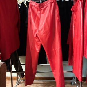 Vintage  suzelle Düsseldorf red leather pants size 12